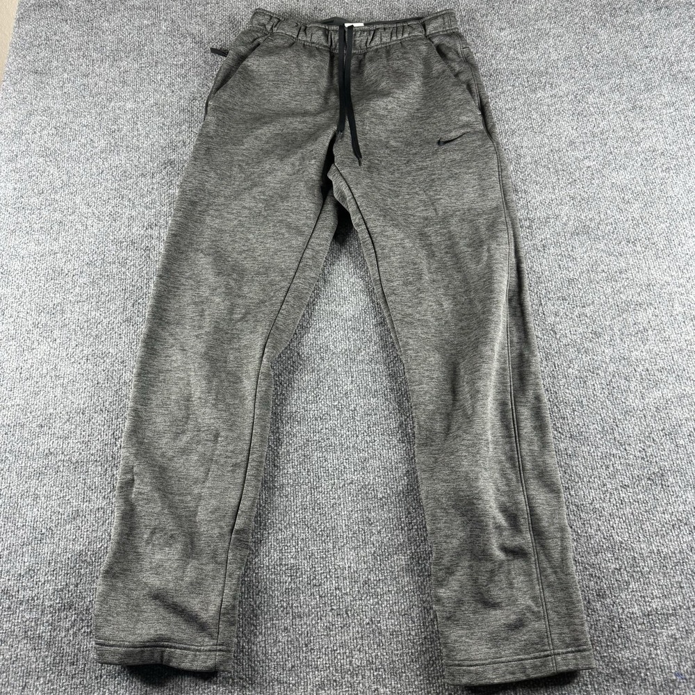Nike Therma-FIT Sweatpants Mens S Gray Fleece Elastic Waist Pockets Swoosh